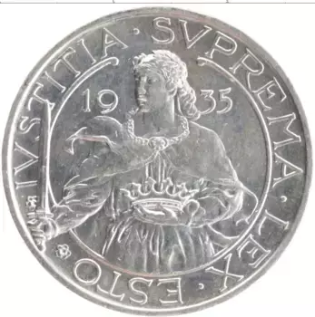Монета 10 лир Сан-Марино 1935 года Серебро Святая Агата