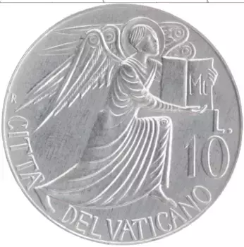 Монета 10 лир Ватикана 1985 года Алюминий Иоанн Павел II