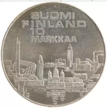 Монета 10 марок Финляндии 1971 года Серебро 10-й чемпионат Европы по легкой атлетике