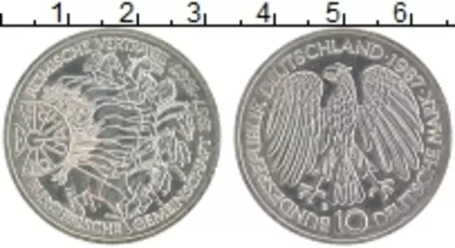 Монета 10 марок ФРГ 1987 года Серебро G