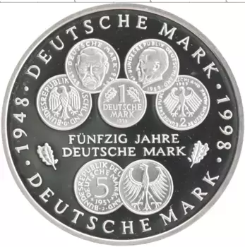 Монета 10 марок ФРГ 1998 года Серебро G
