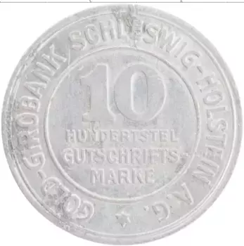 Монета 10 марок Шлезвиг-Гольштейна 1923 года Алюминий