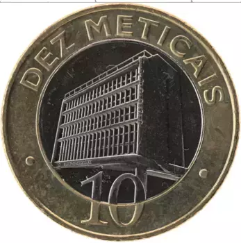 Монета 10 метикаль Мозамбика 2006 года Биметалл