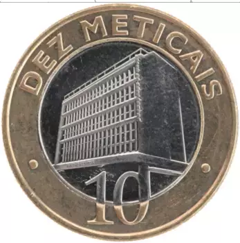 Монета 10 метикаль Мозамбика 2006 года Биметалл