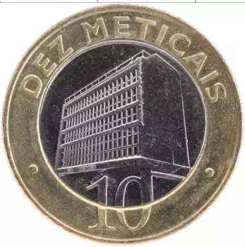 Монета 10 метикаль Мозамбика 2006 года Биметалл