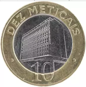 Монета 10 метикаль Мозамбика 2006 года Биметалл
