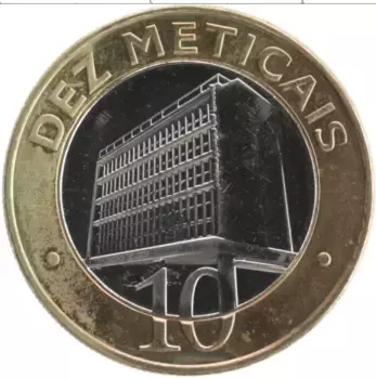 Монета 10 метикаль Мозамбика 2006 года Биметалл