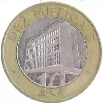 Монета 10 метикаль Мозамбика 2006 года Биметалл