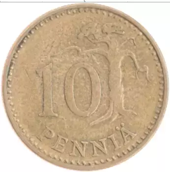 Монета 10 пенни Финляндии 1979 года Бронза