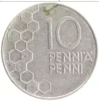 Монета 10 пенни Финляндии 1991 года Медно-никель