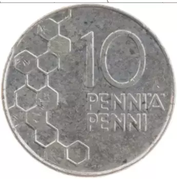 Монета 10 пенни Финляндии 1991 года Медно-никель