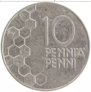 Монета 10 пенни Финляндии 1996 года Медно-никель