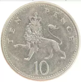 Монета 10 пенсов Англии 1992 года Медно-никель