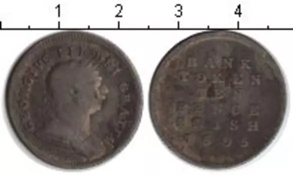 Монета 10 пенсов Ирландии 1805 года Серебро токен Георг III