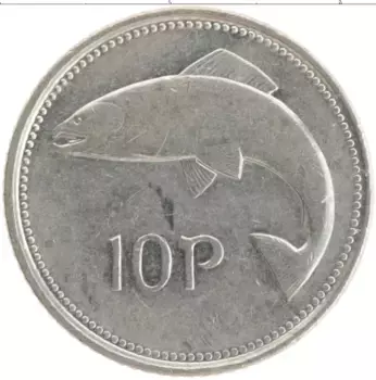 Монета 10 пенсов Ирландии 1993 года Медно-никель