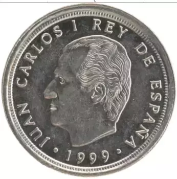 Монета 10 песет Испании 1999 года Медно-никель