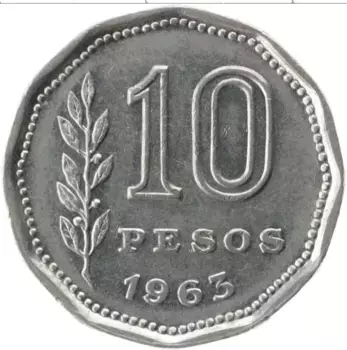 Монета 10 песо Аргентины 1963 года Медно-никель Всадник