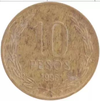 Монета 10 песо Чили 1996 года Бронза