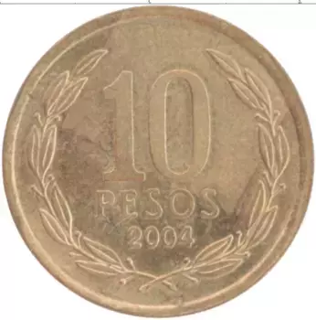Монета 10 песо Чили 2004 года Бронза Бернардо О’Хиггинс