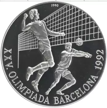 Монета 10 песо Кубы 1990 года Серебро Олимпийские игры 1992