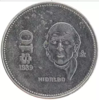 Монета 10 песо Мексики 1989 года Медно-никель