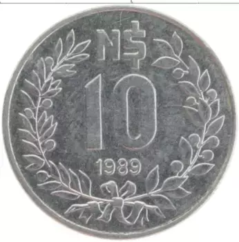 Монета 10 песо Уругвая 1989 года Медно-никель