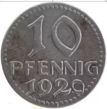 Монета 10 пфеннигов Бремена 1920 года Железо Нотгельд