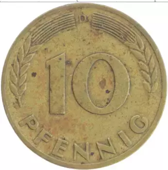 Монета 10 пфеннигов ФРГ 1949 года Бронза D