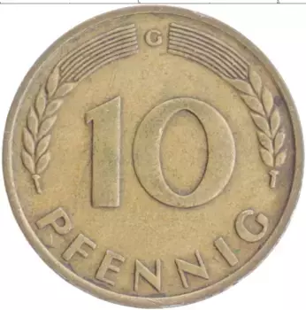Монета 10 пфеннигов ФРГ 1949 года Бронза G