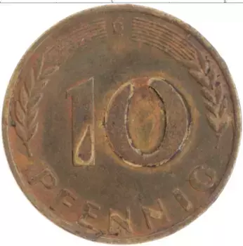 Монета 10 пфеннигов ФРГ 1950 года Бронза D