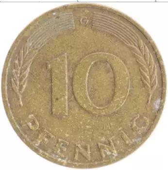 Монета 10 пфеннигов ФРГ 1982 года Бронза G