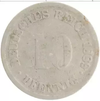 Монета 10 пфеннигов Германии 1889 года Медно-никель G