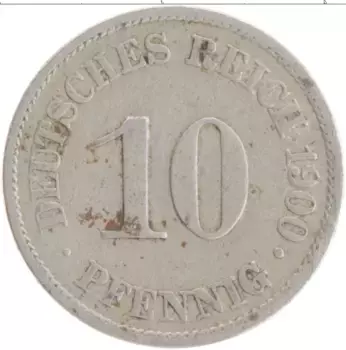 Монета 10 пфеннигов Германии 1900 года Медно-никель A