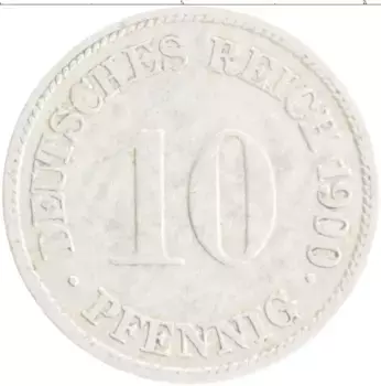 Монета 10 пфеннигов Германии 1900 года Медно-никель G