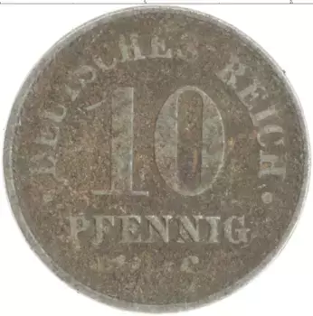 Монета 10 пфеннигов Германии 1916 года Железо