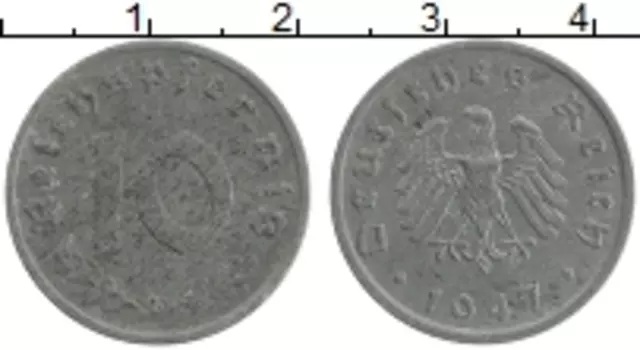 Монета 10 пфеннигов Германии 1947 года Цинк F