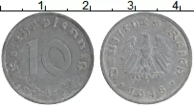 Монета 10 пфеннигов Германии 1948 года Цинк F