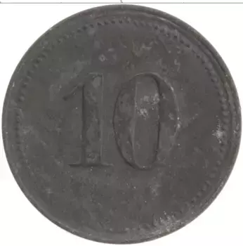 Монета 10 пфеннигов Германия : Нотгельды 1917 года Цинк Зонтхофен