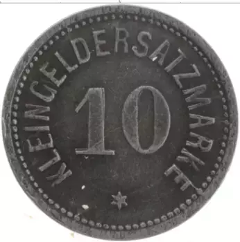Монета 10 пфеннигов Германия : Нотгельды 1917 года Цинк Дармштадт