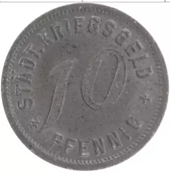 Монета 10 пфеннигов Германия : Нотгельды 1917 года Цинк Киргхейм