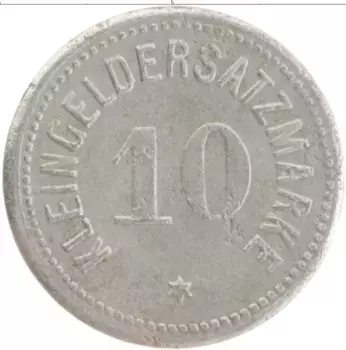 Монета 10 пфеннигов Германия : Нотгельды 1917 года Железо Дармштадт