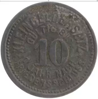 Монета 10 пфеннигов Германия : Нотгельды 1918 года Цинк Мойзельвиц