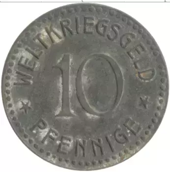 Монета 10 пфеннигов Германия : Нотгельды 1918 года Цинк Харц
