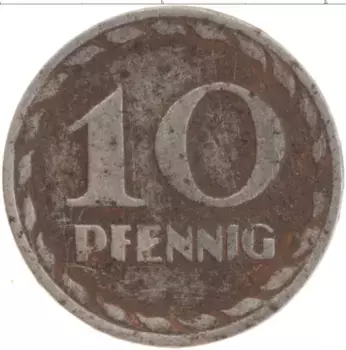 Монета 10 пфеннигов Германия : Нотгельды 1919 года Железо Маннхейм