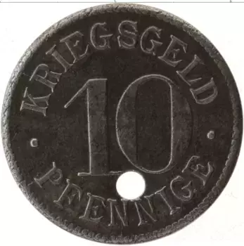 Монета 10 пфеннигов Германия : Нотгельды Железо Гейдельберг