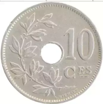 Монета 10 сантим Бельгии 1929 года Медно-никель Альберт