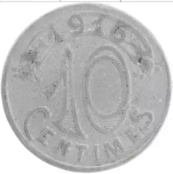 Монета 10 сантим Франции 1916 года Алюминий Токен
