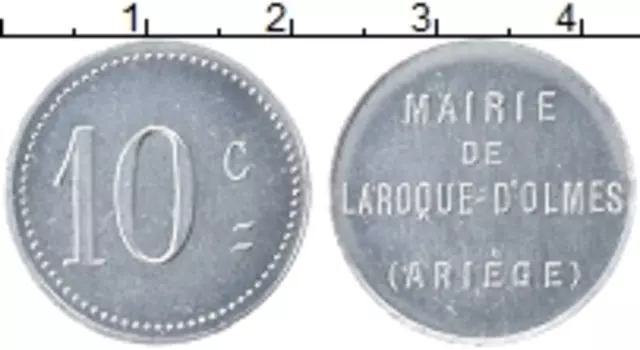 Монета 10 сантим Франции Алюминий Ларок-Д,Ольм