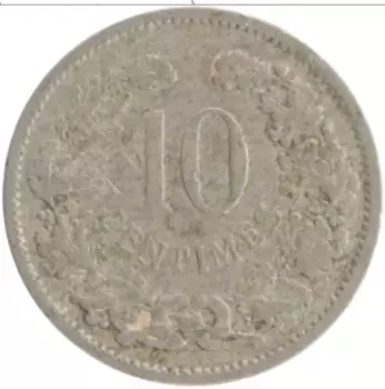 Монета 10 сантим Люксембурга 1901 года Медно-никель Великий Герцог Адольф