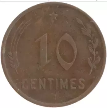 Монета 10 сантим Люксембурга 1930 года Бронза Шарлотта